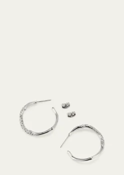Alexis BittarMedium Two-Toned Pave Hoop Earrings