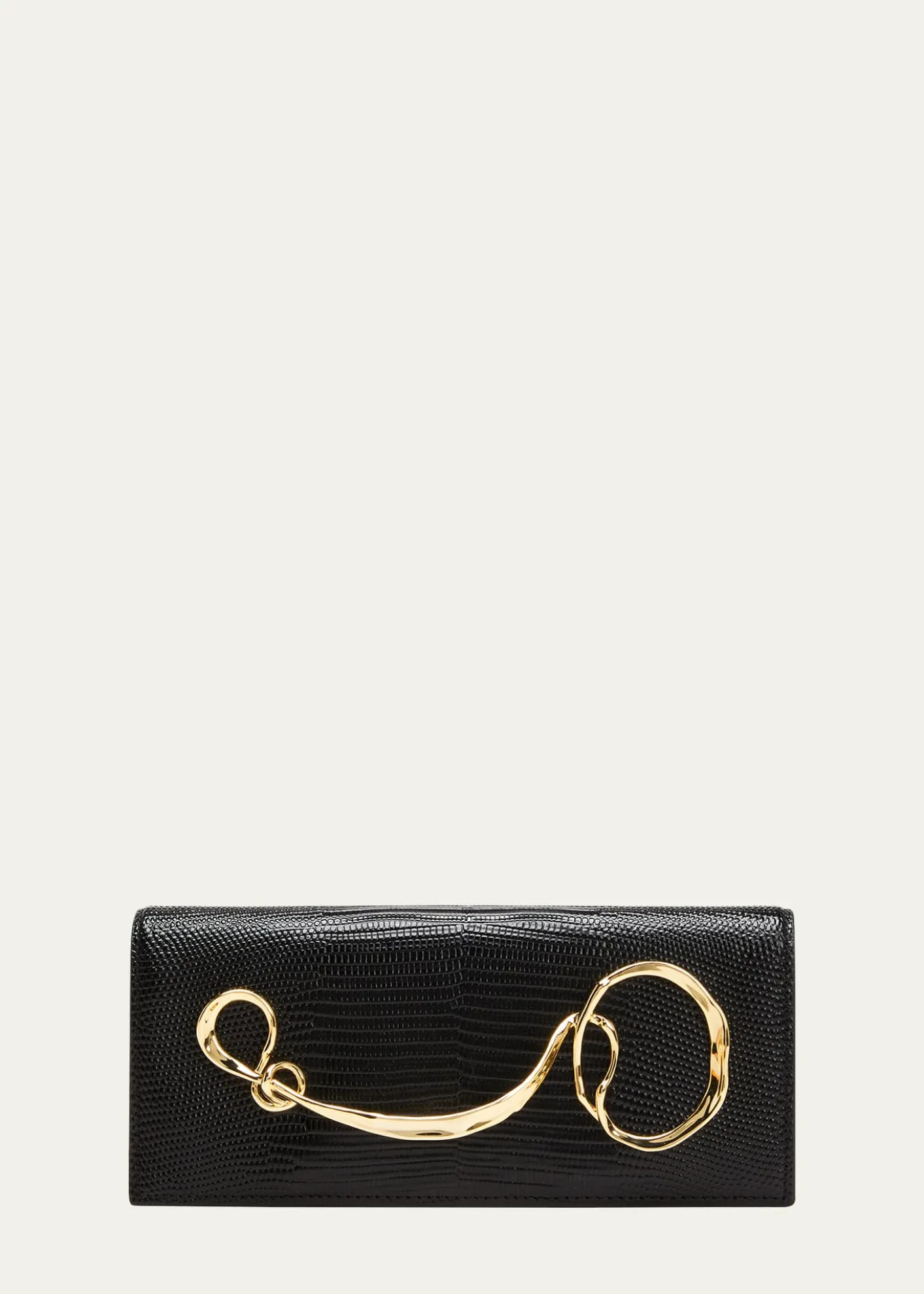 Alexis BittarTwisted Gold Side Handle Clutch Purse
