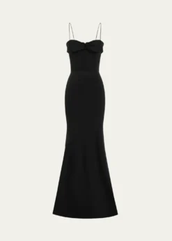 Alex PerryCupped Draped Satin Gown