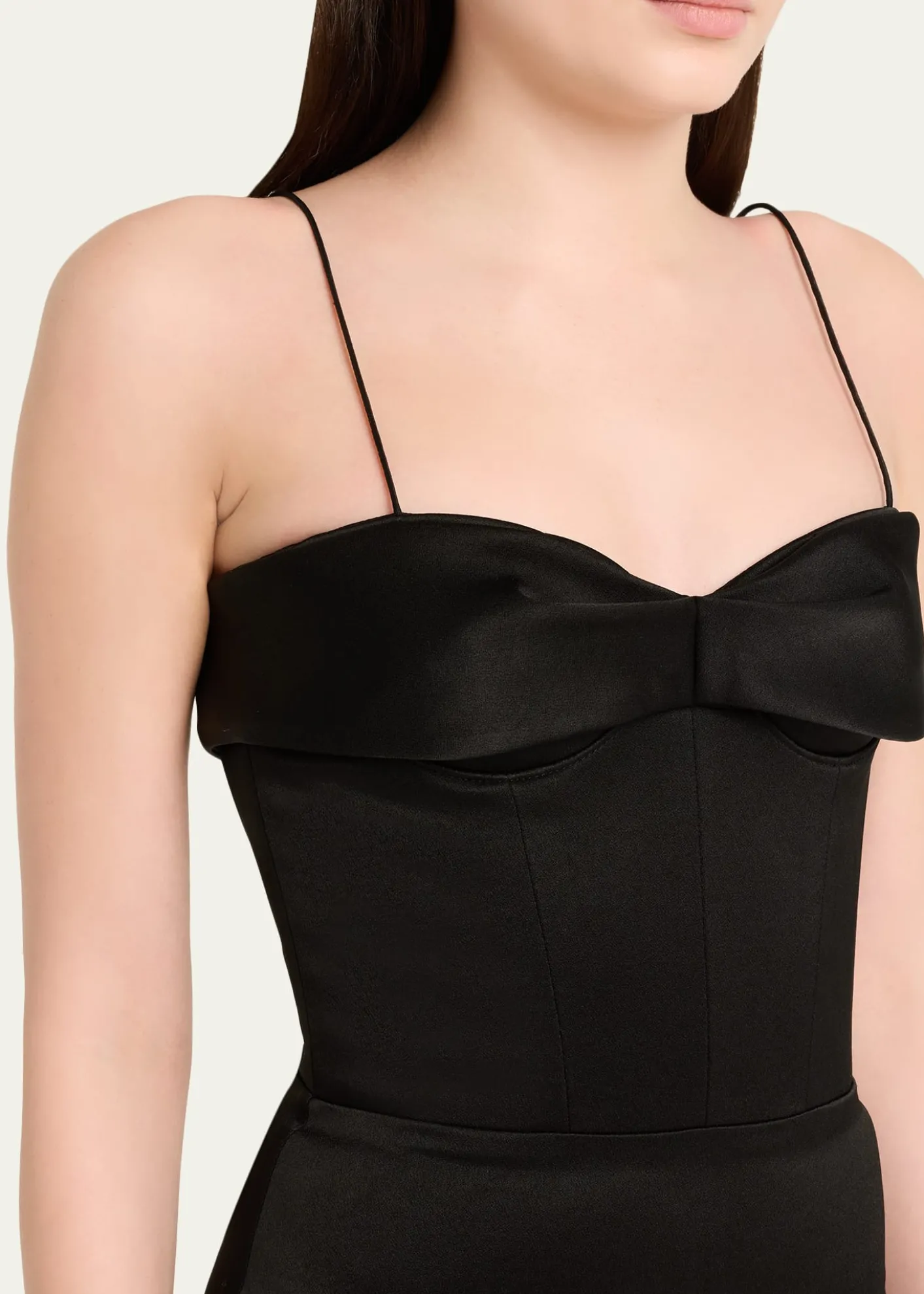 Alex PerryCupped Draped Satin Gown