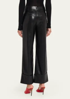 ALICE + OLIVIAAlexander Vegan Leather Cuffed Pants