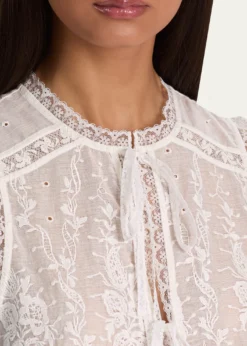 ALICE + OLIVIAAmal Embroidered Tank Top