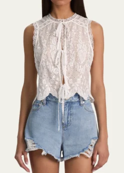 ALICE + OLIVIAAmal Embroidered Tank Top