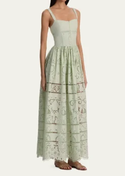 ALICE + OLIVIAAnya Embroidered Maxi Dress