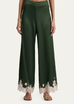 ALICE + OLIVIAAthena Lace-Trim Satin Pants