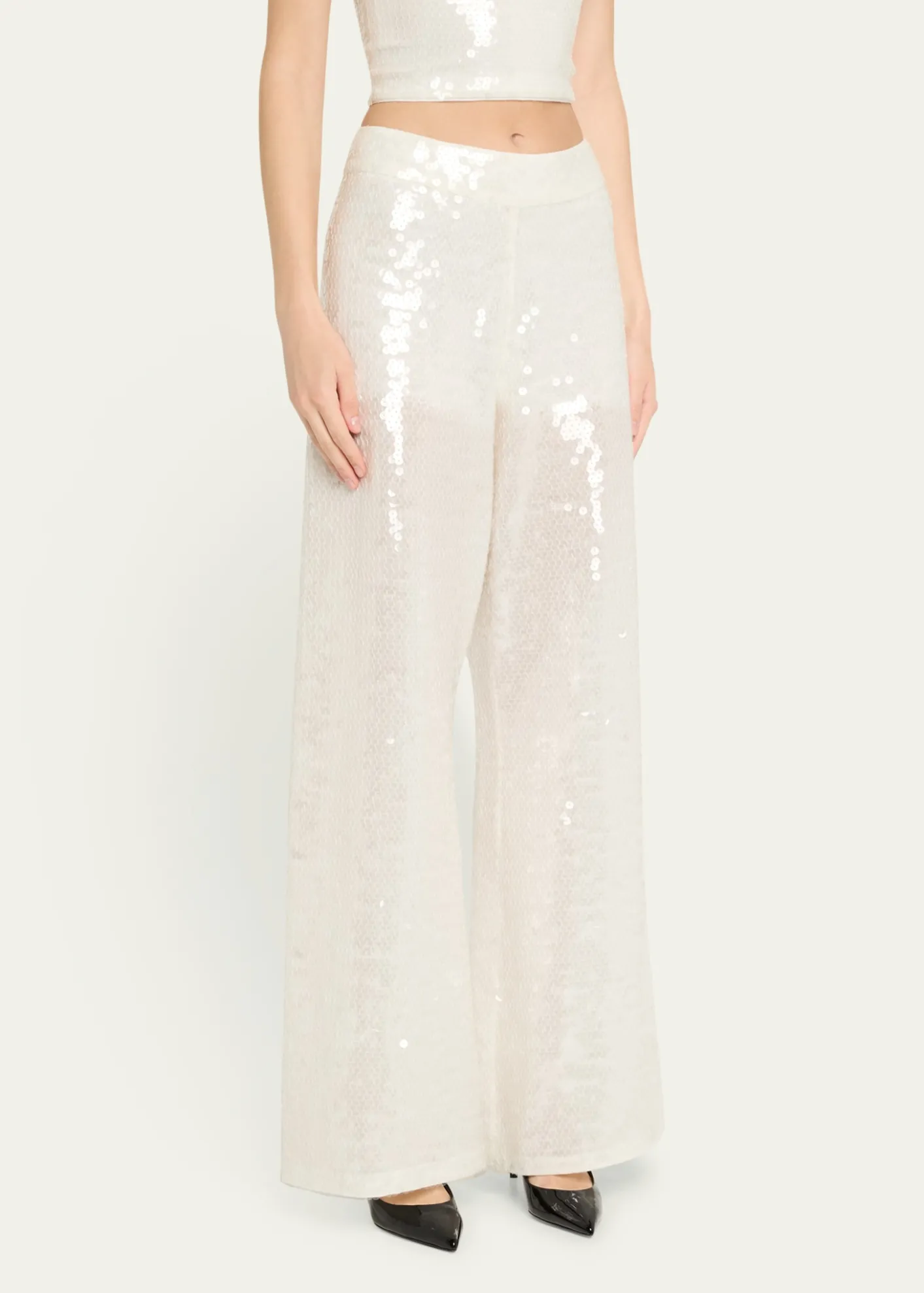 ALICE + OLIVIAAthena Sequined Wide-Leg Pants