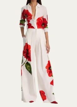 ALICE + OLIVIABlaire High-Rise Pleated Trousers