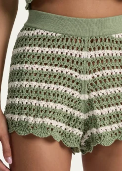 ALICE + OLIVIABobbi Striped Pointelle Shorts