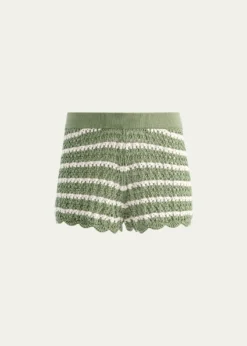 ALICE + OLIVIABobbi Striped Pointelle Shorts