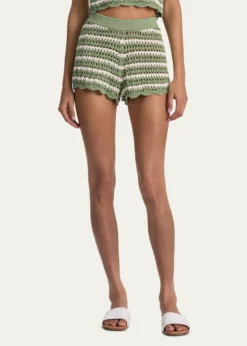 ALICE + OLIVIABobbi Striped Pointelle Shorts