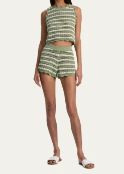 ALICE + OLIVIABobbi Striped Pointelle Shorts