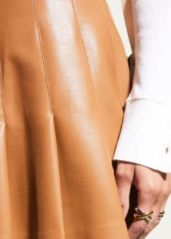 ALICE + OLIVIACarter Vegan Leather Pleated Mini Skirt
