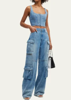 ALICE + OLIVIACay Baggy Denim Cargo Pants