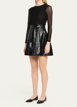 ALICE + OLIVIAChara Vegan-Leather Party Dress