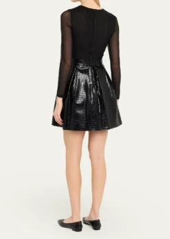 ALICE + OLIVIAChara Vegan-Leather Party Dress