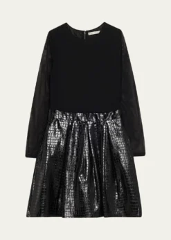 ALICE + OLIVIAChara Vegan-Leather Party Dress