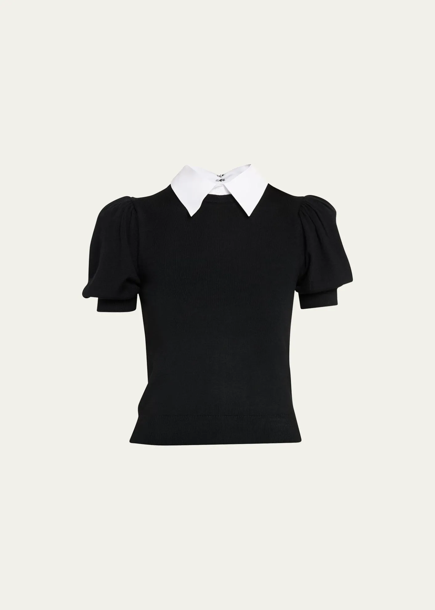 ALICE + OLIVIAChase Puff-Sleeve Detachable Collar Sweater