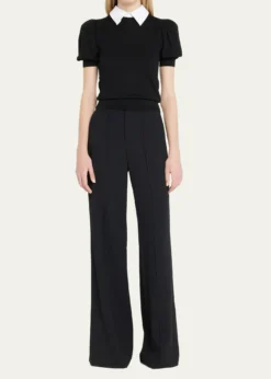 ALICE + OLIVIAChase Puff-Sleeve Detachable Collar Sweater