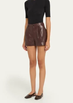 ALICE + OLIVIAConry Vegan Leather Trouser Shorts