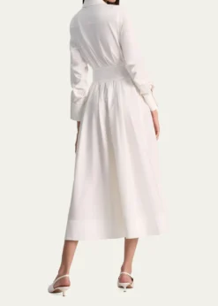 ALICE + OLIVIAEdie Corset Button-Front Midi Shirtdress