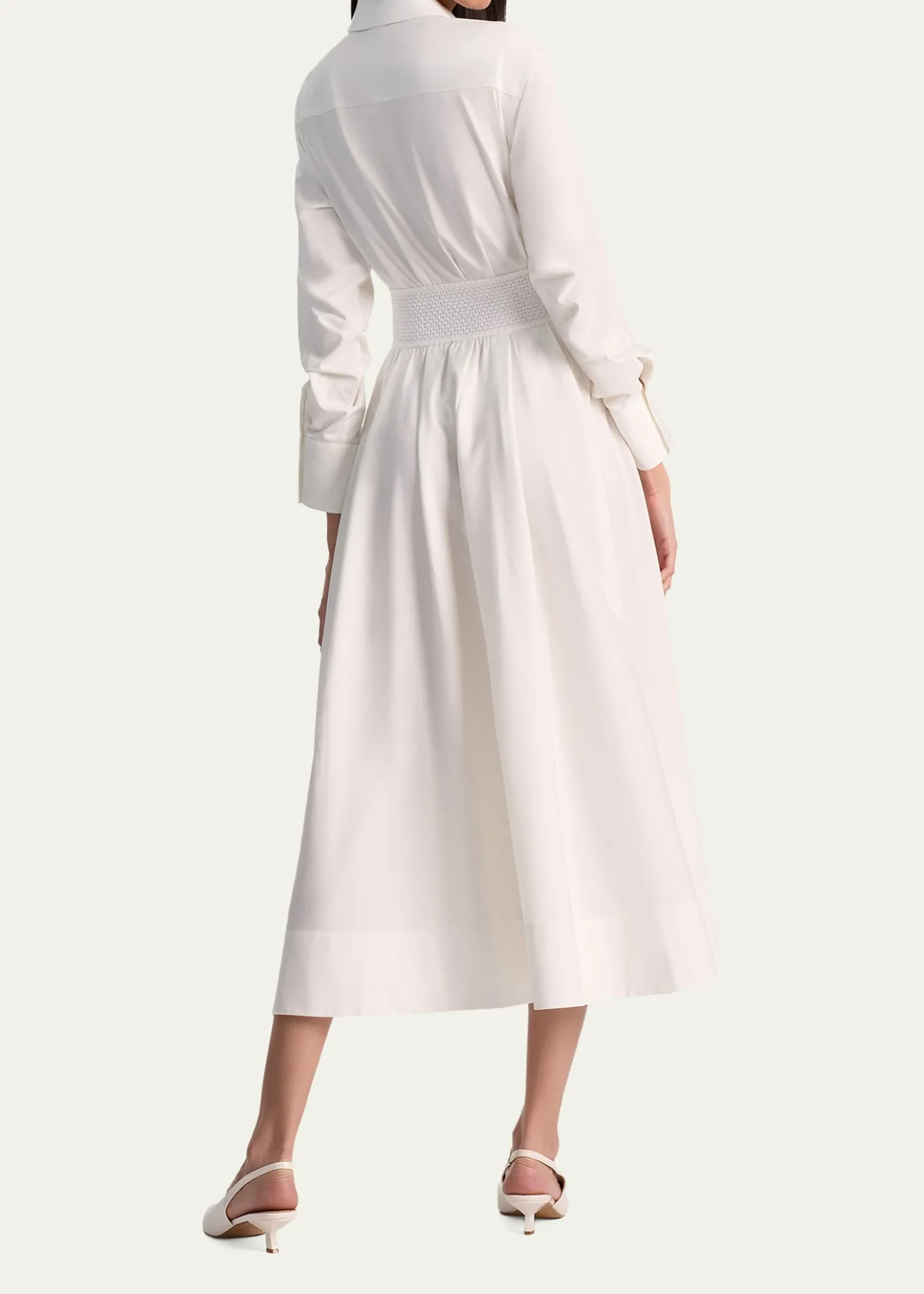 ALICE + OLIVIAEdie Corset Button-Front Midi Shirtdress