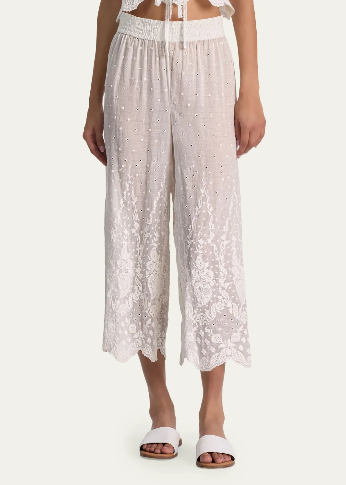ALICE + OLIVIAElba Embroidered Cotton Pants