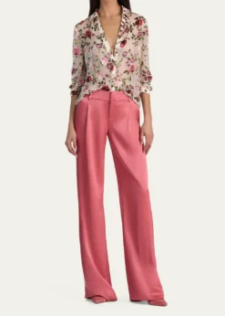 ALICE + OLIVIAEloise Button-Front Blouse