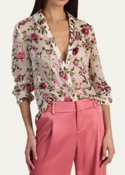 ALICE + OLIVIAEloise Button-Front Blouse