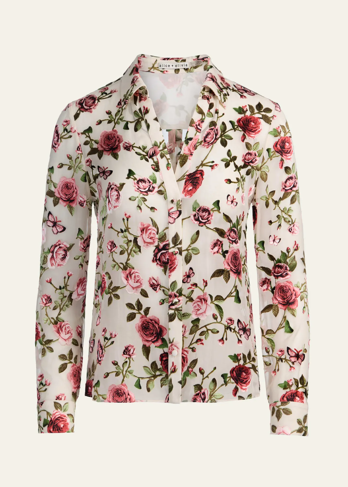 ALICE + OLIVIAEloise Button-Front Blouse