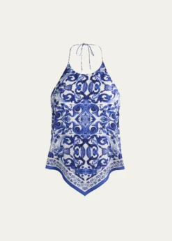 ALICE + OLIVIAFrenchie Handkerchief Halter Top