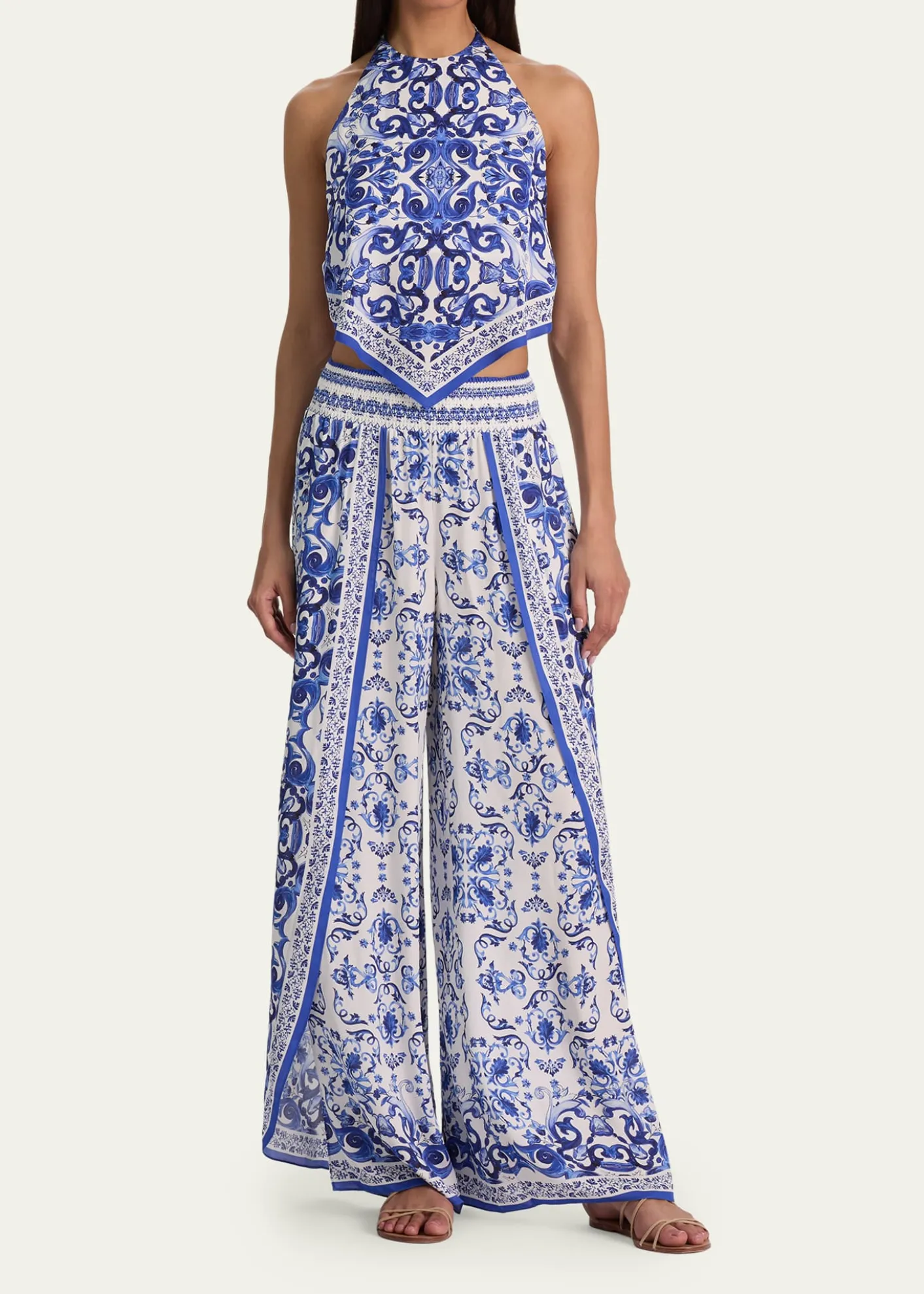 ALICE + OLIVIAFrenchie Handkerchief Halter Top