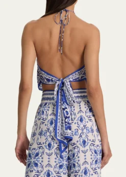 ALICE + OLIVIAFrenchie Handkerchief Halter Top