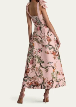 ALICE + OLIVIAHana Floral Tie-Shoulder Maxi Dress