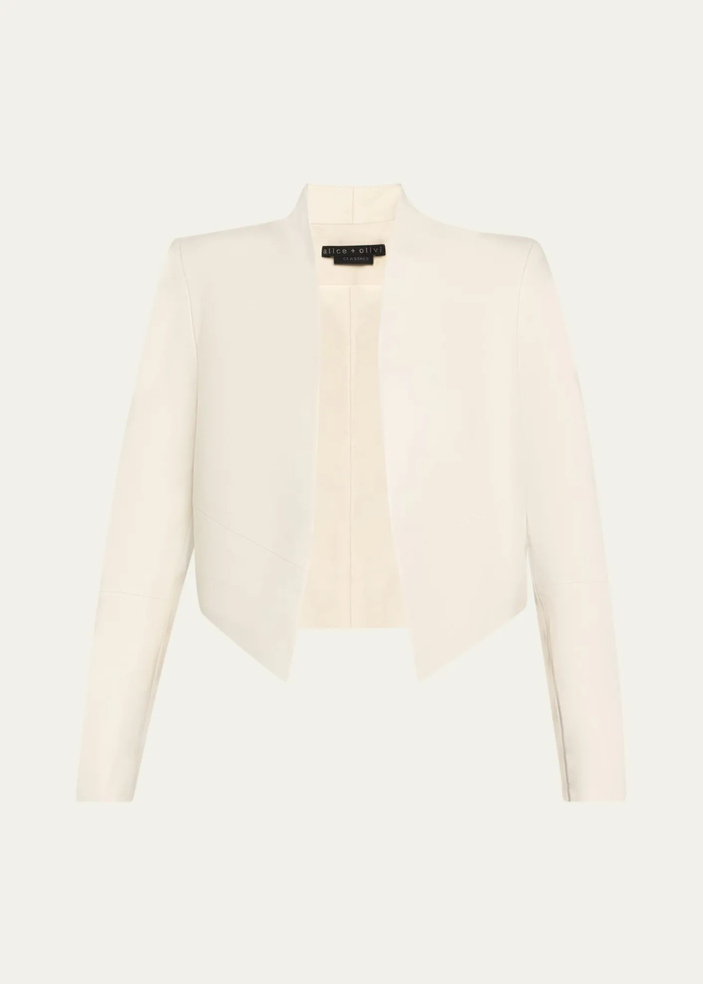 ALICE + OLIVIAHarvey Draped Open-Front Leather Jacket