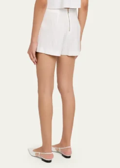 ALICE + OLIVIAHera Linen-Blend Flare Shorts