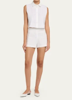 ALICE + OLIVIAHera Linen-Blend Flare Shorts