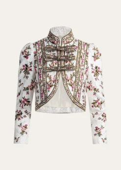ALICE + OLIVIAIlaria Embroidered Cropped Jacket