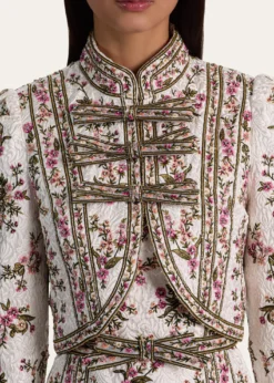 ALICE + OLIVIAIlaria Embroidered Cropped Jacket