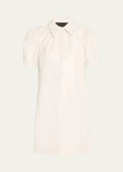 ALICE + OLIVIAJem Vegan Leather Puff-Sleeve Shirtdress