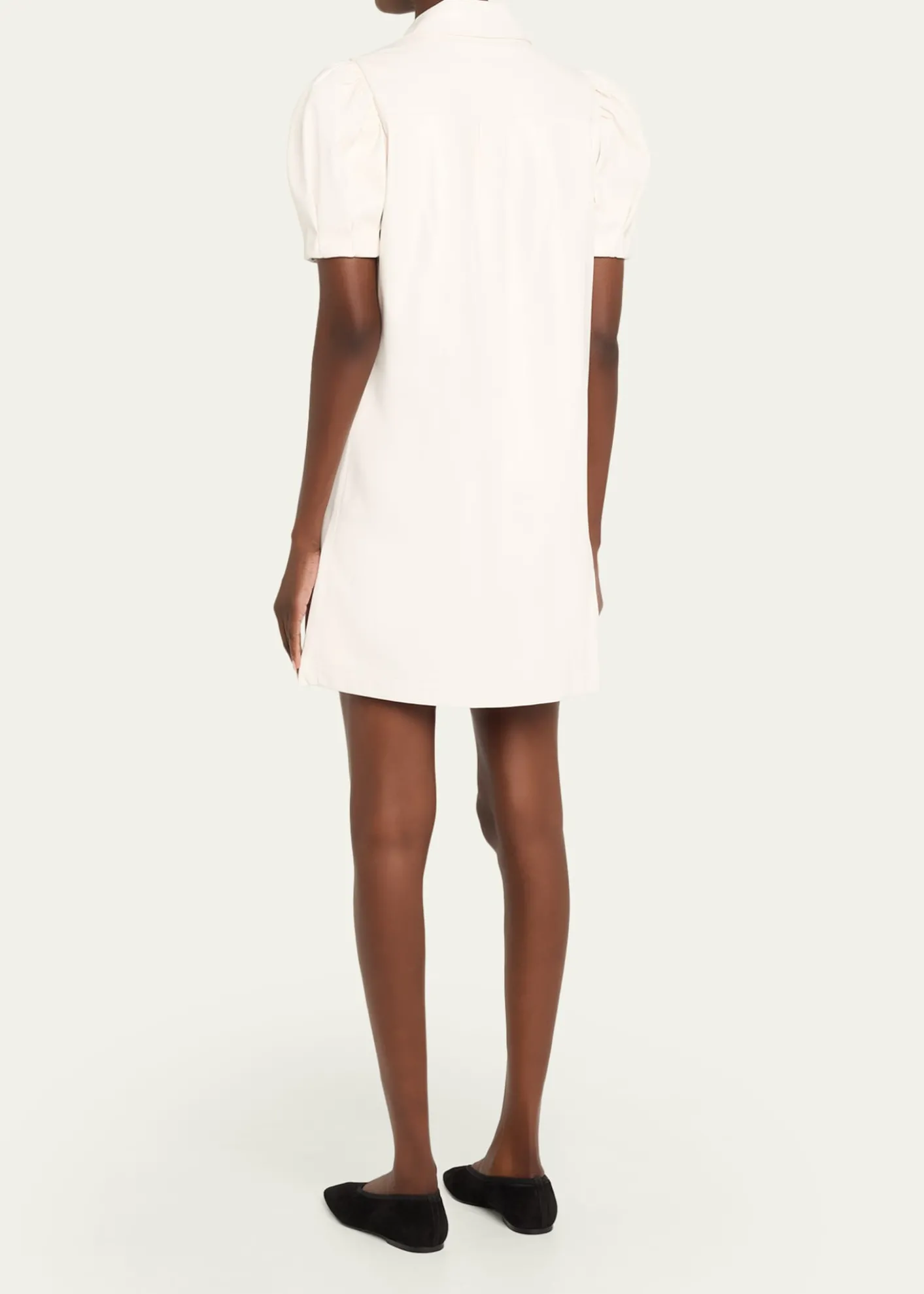 ALICE + OLIVIAJem Vegan Leather Puff-Sleeve Shirtdress
