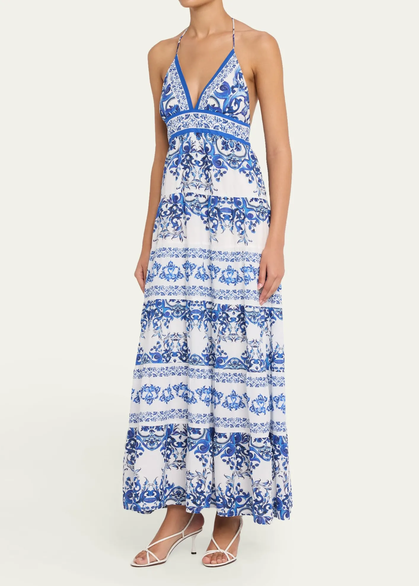 ALICE + OLIVIAKarolina Tiered Halter Maxi Dress