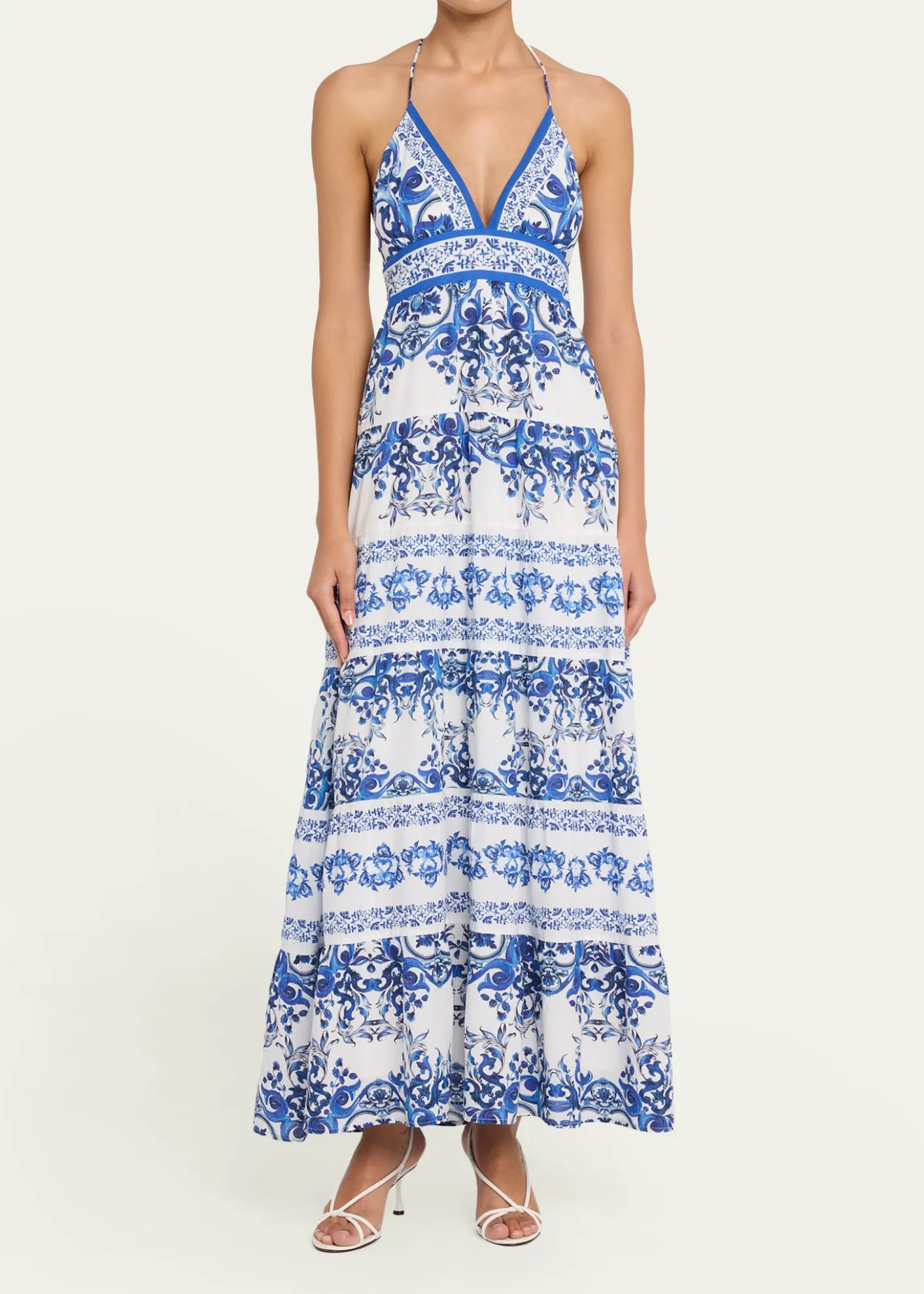 ALICE + OLIVIAKarolina Tiered Halter Maxi Dress