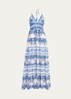 ALICE + OLIVIAKarolina Tiered Halter Maxi Dress