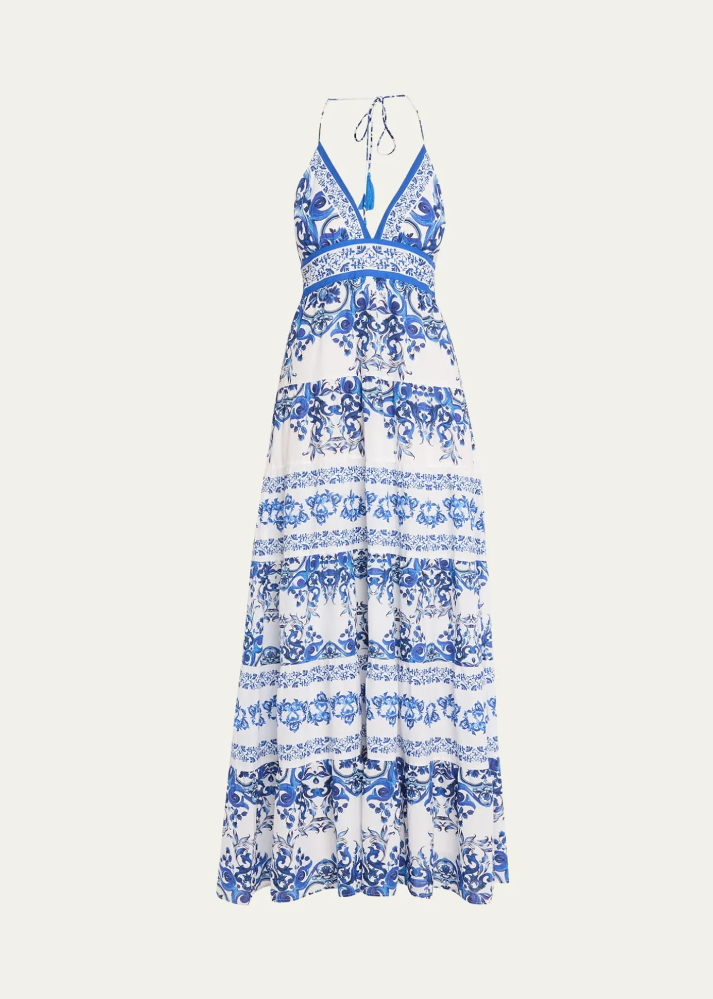ALICE + OLIVIAKarolina Tiered Halter Maxi Dress