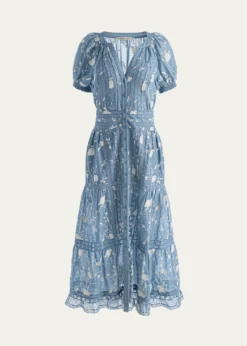 ALICE + OLIVIAKathryn Lace-Trim Midi Shirtdress