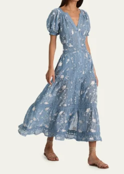 ALICE + OLIVIAKathryn Lace-Trim Midi Shirtdress