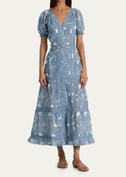 ALICE + OLIVIAKathryn Lace-Trim Midi Shirtdress