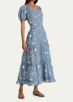 ALICE + OLIVIAKathryn Lace-Trim Midi Shirtdress