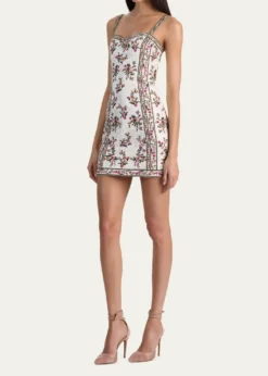 ALICE + OLIVIAKatia Embroidered Jacquard Mini Dress