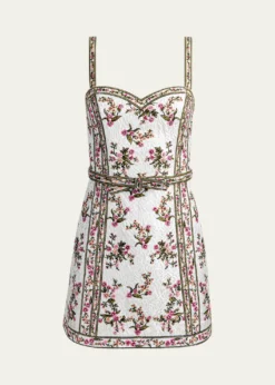 ALICE + OLIVIAKatia Embroidered Jacquard Mini Dress